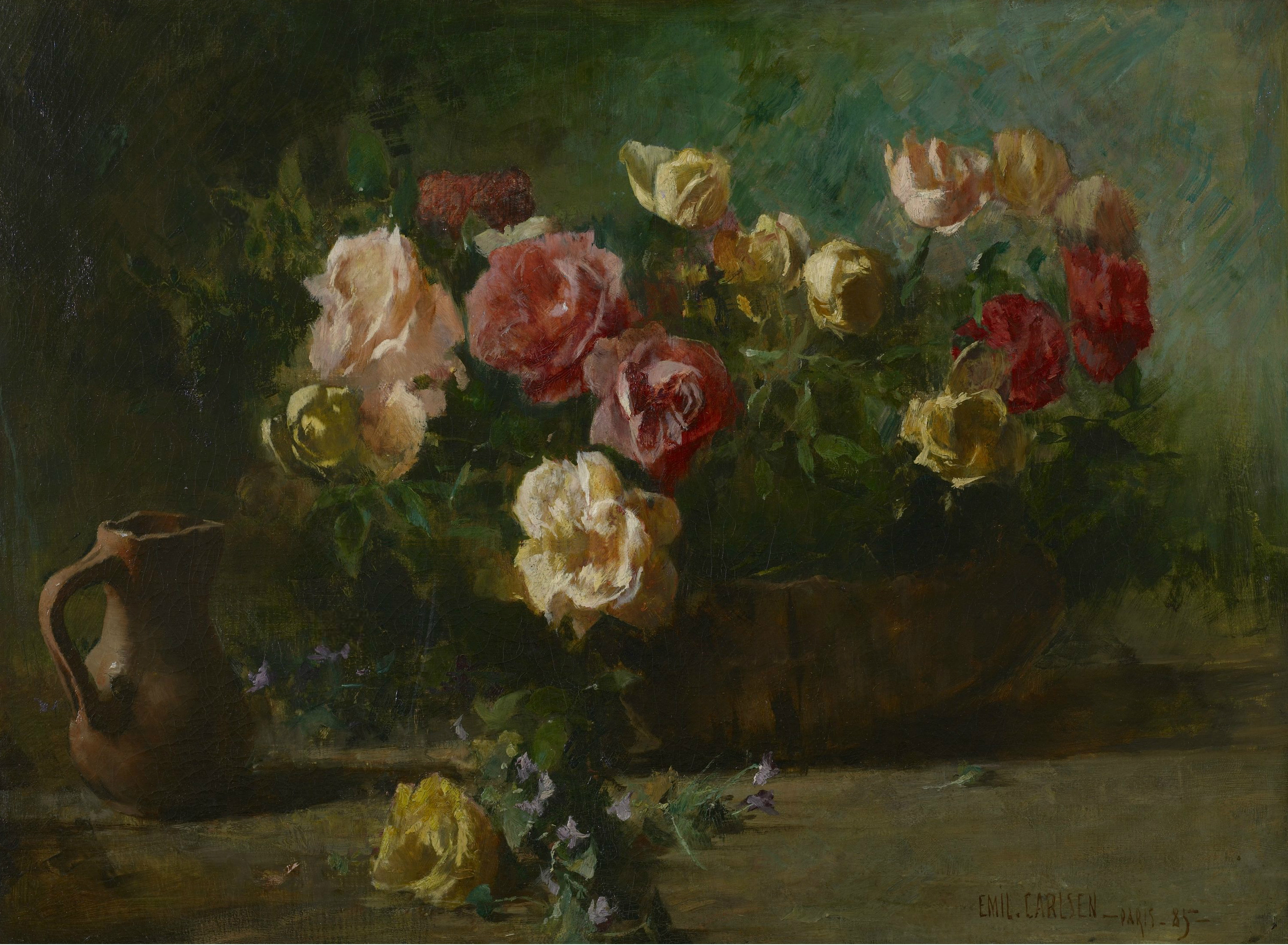 Emil Carlsen Still Life with Flowers (also called Roses), 1885