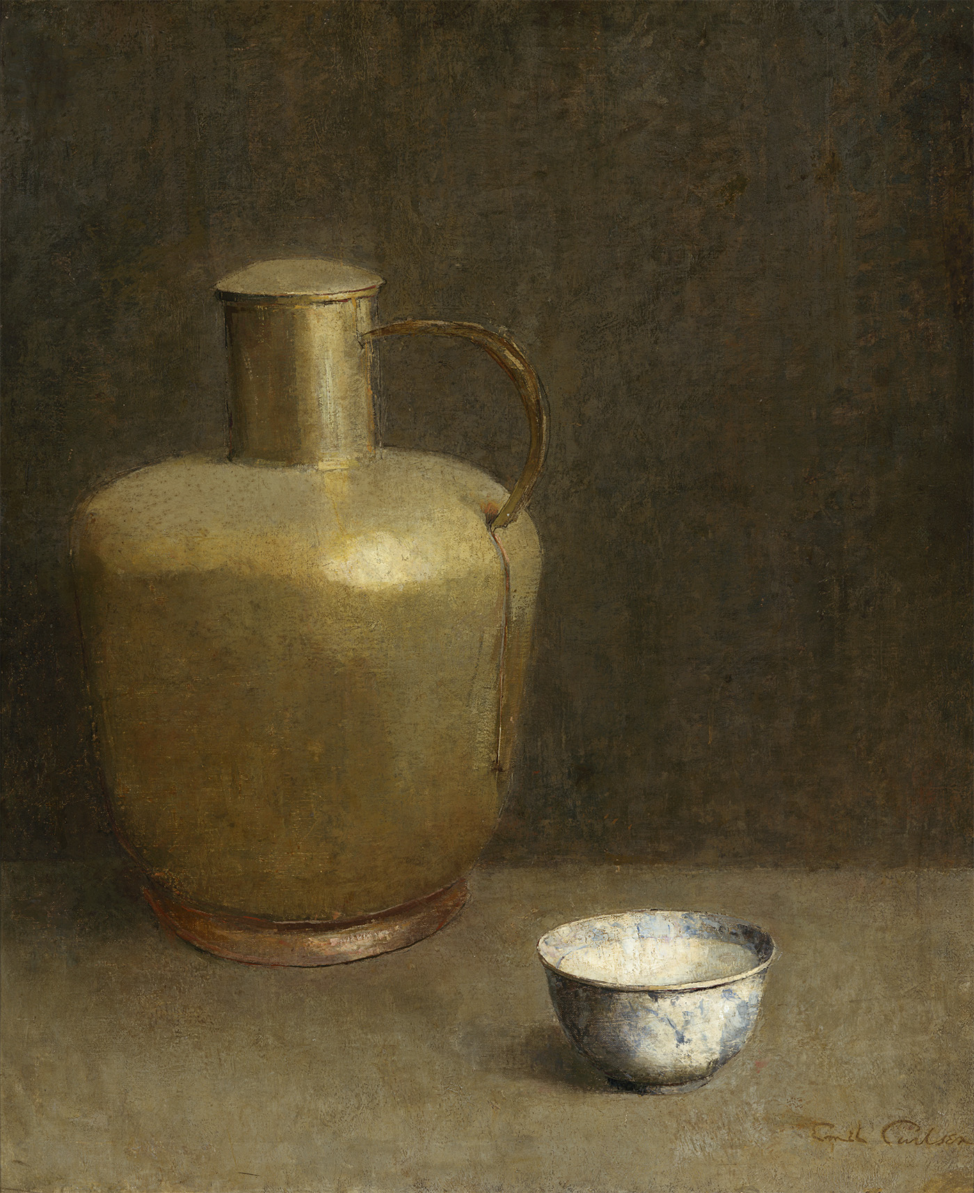 Emil Carlsen : Clay vessel and china bowl, ca.1922.