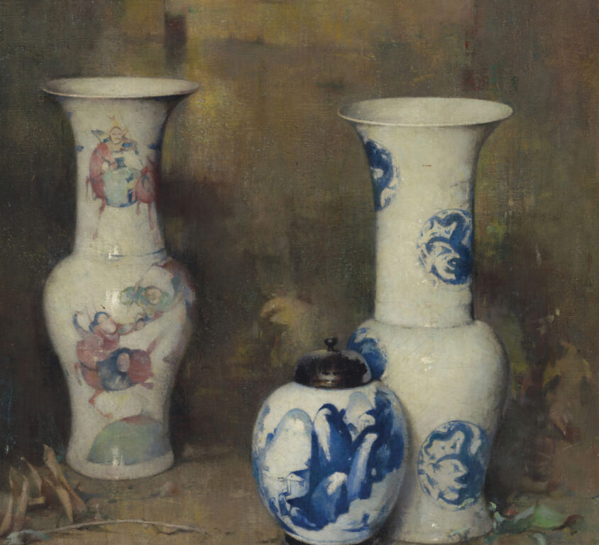 Emil Carlsen : Ming vases and ginger jar, 1931.