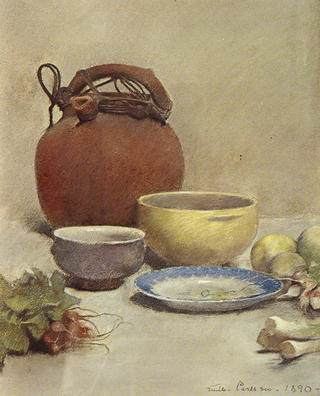 Emil Carlsen Still Life in Pastel (also called Still Life - Arrangement with Water Jug), 1890