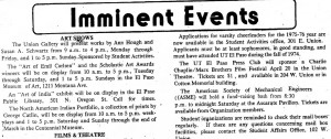 Prospector, El Paso, TX, "Imminent Events", March 18, 1975, Page 1