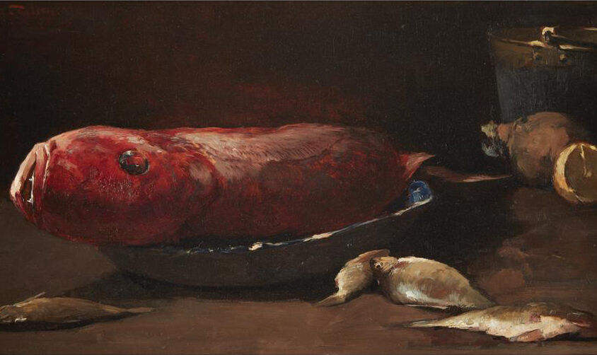 Emil Carlsen : Still life with fish, 1893.