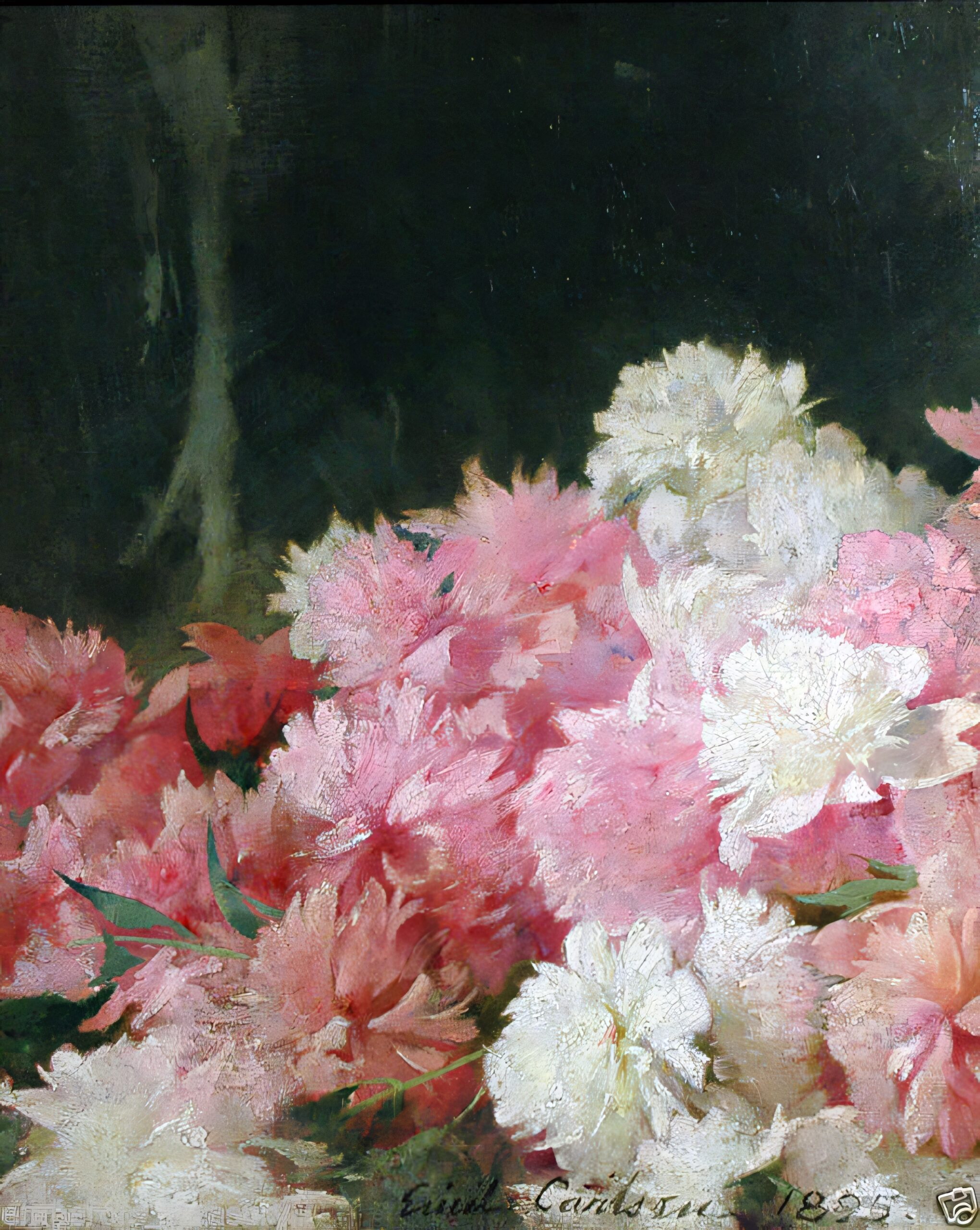 Emil Carlsen : Flower still-life, 1895.