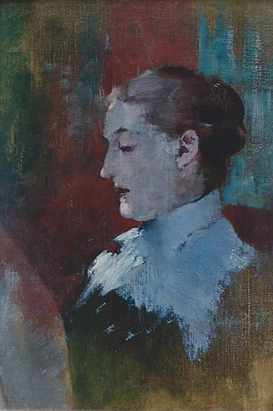 Emil Carlsen : Portrait of Luella May Carlsen (The artist's wife), ca.1896.