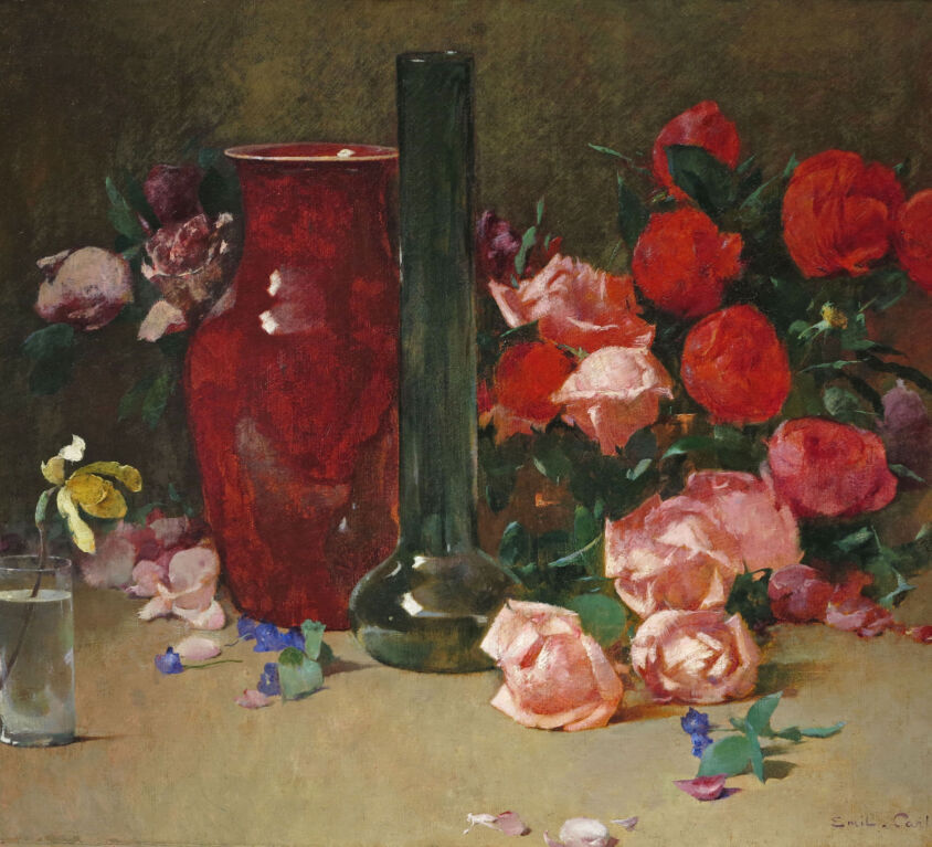 Emil Carlsen : Roses and vase, 1894.