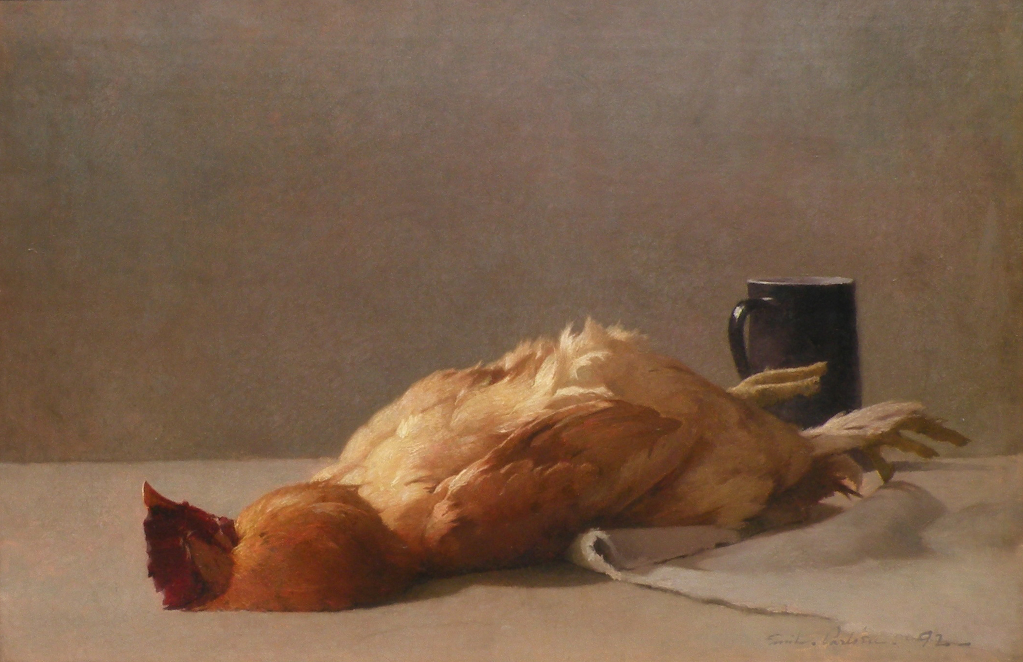 Emil Carlsen : Still life with rooster, 1892.