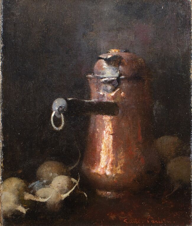 Emil Carlsen : Still-life with copper pot and turnips, ca.1904.