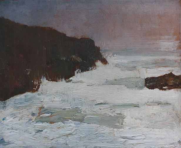 Emil Carlsen : Rock formation and surf, ca.1914.