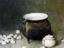 Emil Carlsen : Iron kettle with clams, 1926.